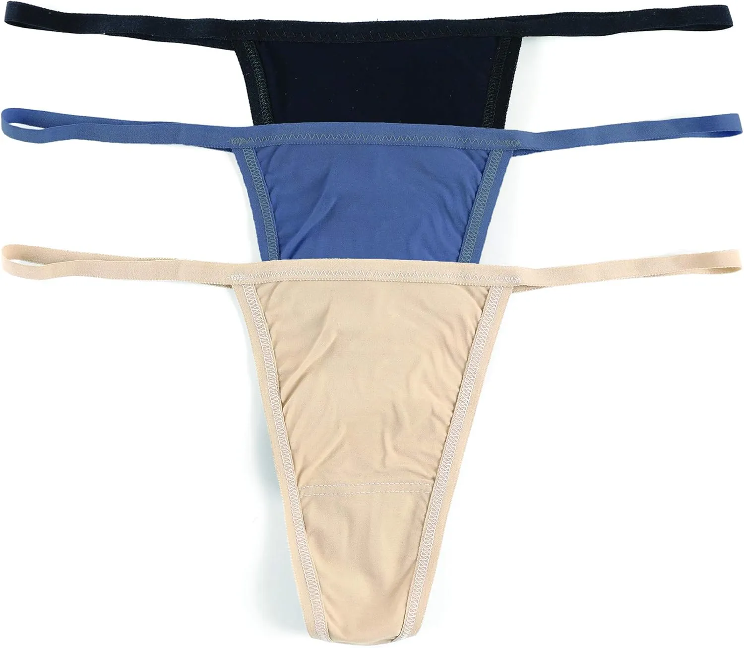 hanky panky - BreatheSoft G String Thong for Women | Cotton Lingerie, Smooth Seamless Underwear | One Size | 3 multi pack