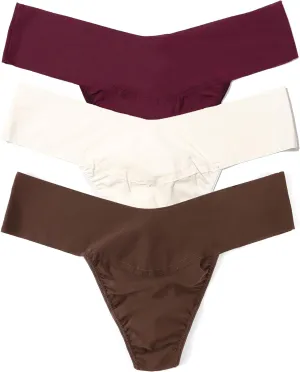 hanky panky - BreatheSoft Natural Rise Thongs for Women | Comfortable Everyday Lingerie Panties | Sizes (XS-XL) | 3 pack