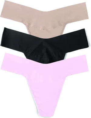 hanky panky - BreatheSoft Natural Rise Thongs for Women | Comfortable Everyday Lingerie Panties | Sizes (XS-XL) | 3 pack