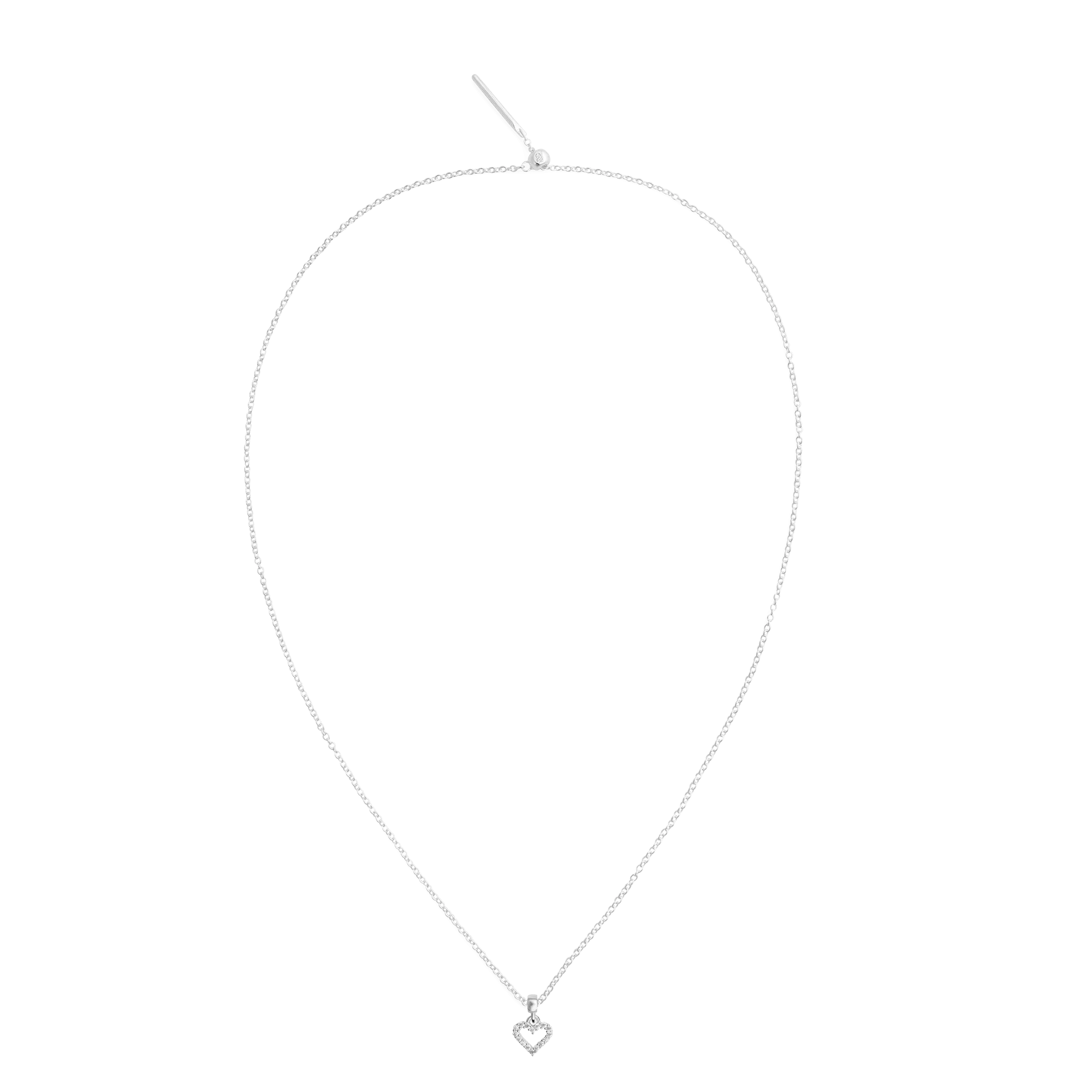 Heart Contour White Crystal Charm