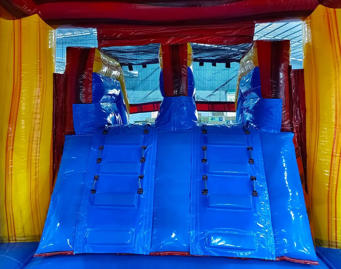 Heatwave Dual Lane Panel Bounce House with Slide (Wet/Dry)