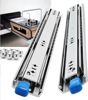 Heavy Duty Drawer Slides Full Extension Locking Runners with Lock 16 18 20 22 24 26 28 30 32 34 36 38 40 Inch Side Mount Ball Bearing Rails 500 Lb (Load:250 lb (with Lock) -W:53mm, 22 inch)