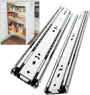 Heavy Duty Locking Drawer Slides Full Extension Runners with Lock 12 14 16 18 20 22 24 26 28 30 32 34 36 38 40 Inch Side Mount Ball Bearing Rails Track Glides 150 Lbs (Without Lock, 12 inch)
