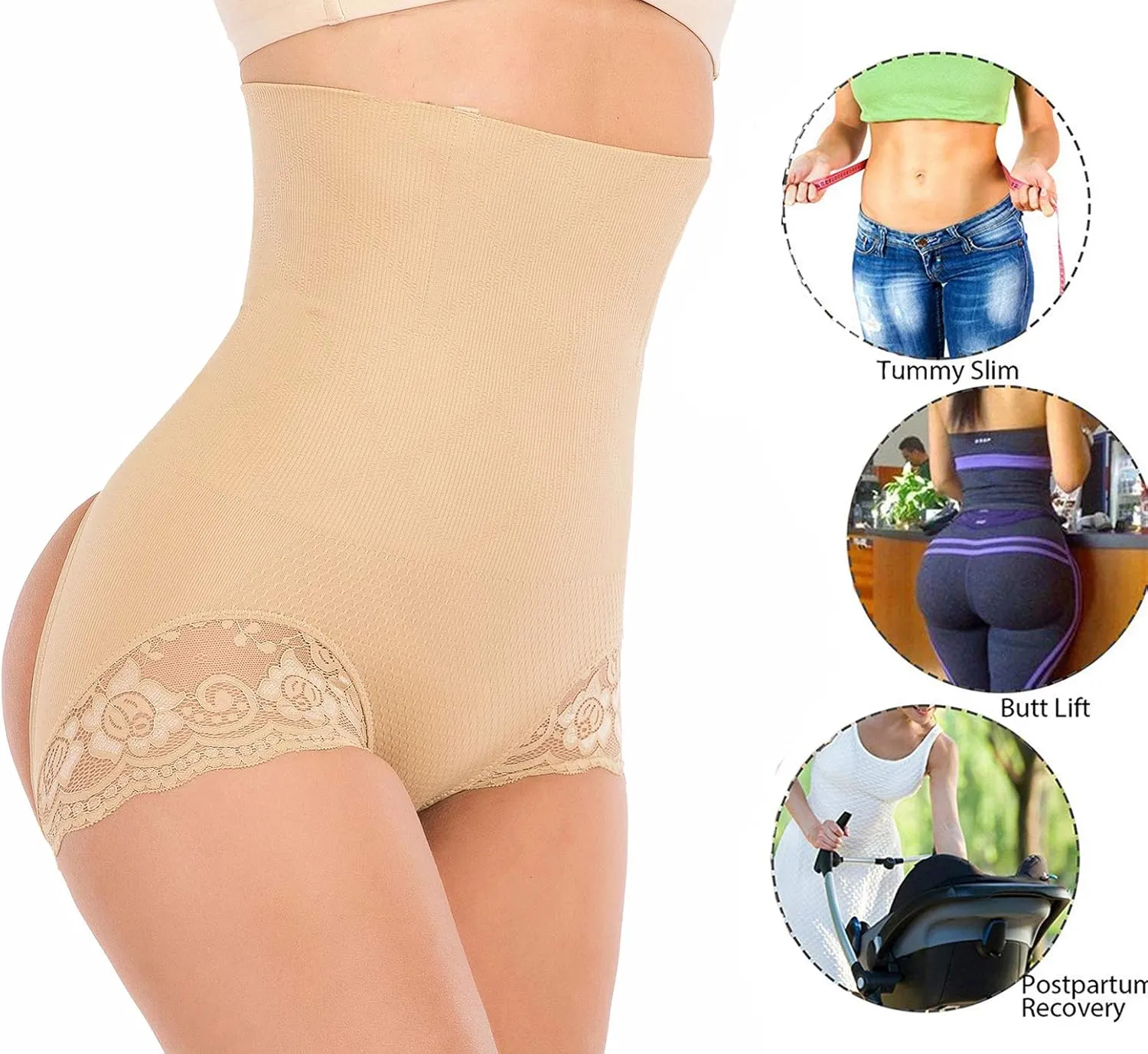 Hioffer 328 Women Waist Cincher Girdle Tummy Slimmer Sexy Thong Panty Shapewear