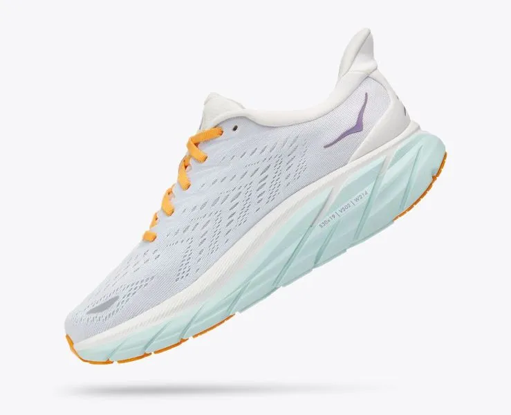 Hoka Blanc de Blanc/White Clifton 8 Womens Running Shoes 1119394-BDBW