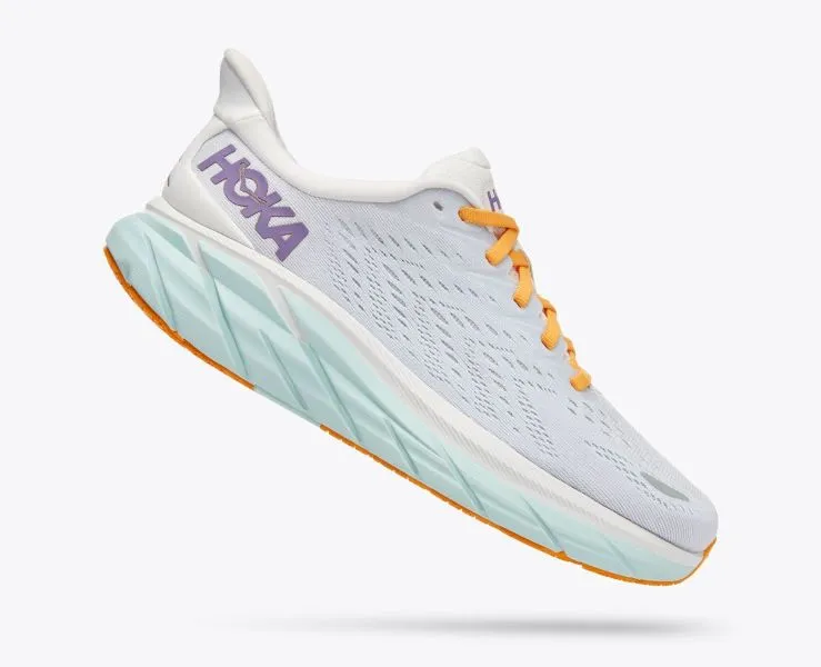 Hoka Blanc de Blanc/White Clifton 8 Womens Running Shoes 1119394-BDBW