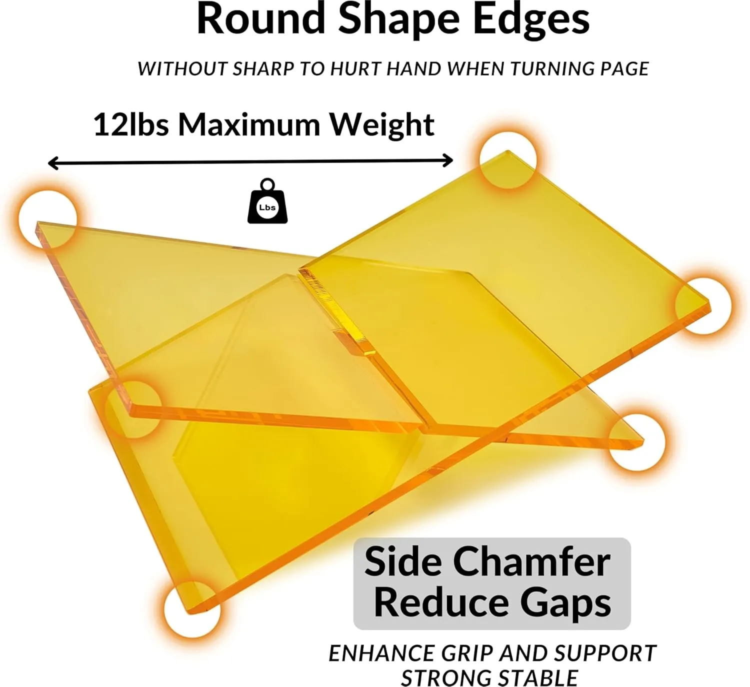 Honygebia Gold Acrylic Book Stands - Cross Frame Acrylic Book Holder, Open Bookstand for Display and Reading, Suitable for Art, Bible, Cookbook, Easel, Magazine, Textbooks 12.5" x 9.5" x 5.5"