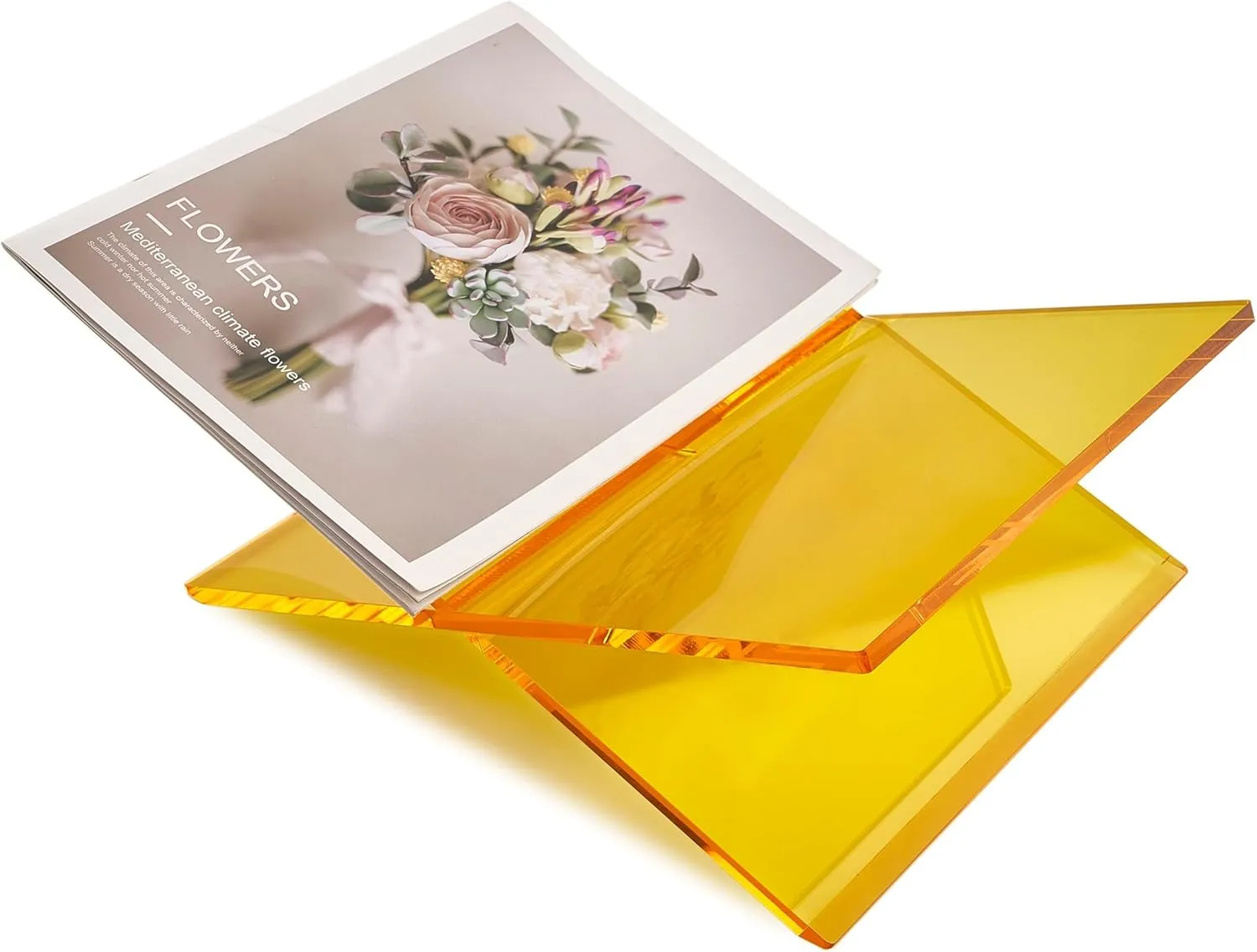 Honygebia Gold Acrylic Book Stands - Cross Frame Acrylic Book Holder, Open Bookstand for Display and Reading, Suitable for Art, Bible, Cookbook, Easel, Magazine, Textbooks 12.5" x 9.5" x 5.5"