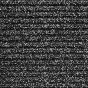 House, Home and More Heavy-Duty Ribbed Indoor Outdoor Carpet with Rubber Marine Backing - Charcoal Black - 6 Feet X 30 Feet