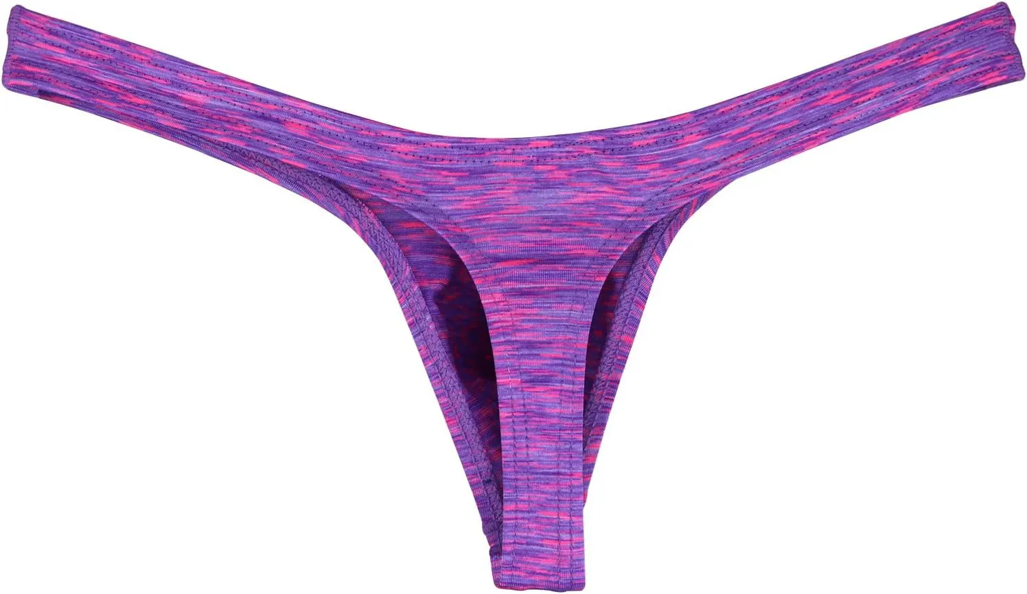 IKINGSKY Men's Colorful Big Pouch Thong Underwear Sexy Low Rise Bulge Mens T-back Under Panties