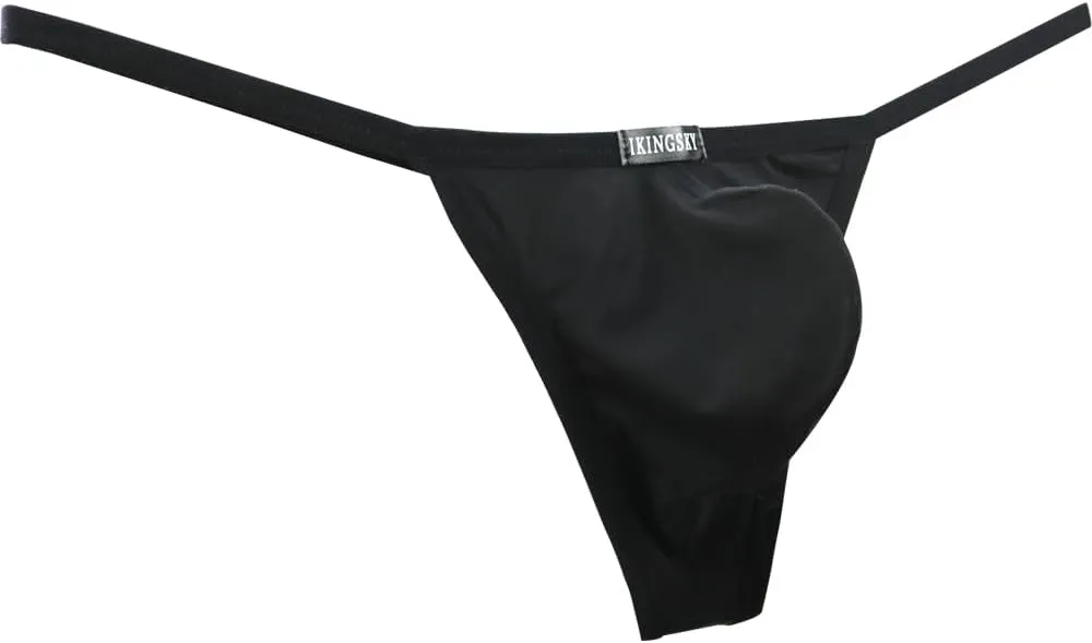 IKINGSKY Men's Pouch Thong Underwear Sexy Low Rise Bulge Underwear