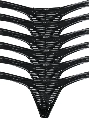 IKINGSKY Men's Sexy Transprant Thong Underwear Low Rise See Through Stretch Panties