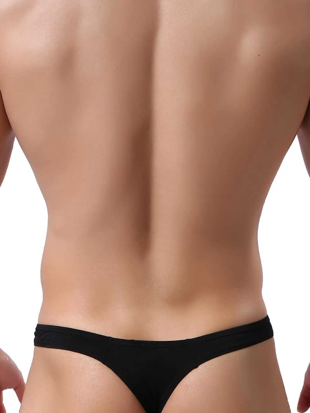IKINGSKY Men's Silky Thong Sexy T-Back Mens Underwear Low Rise Stretch Underpanties