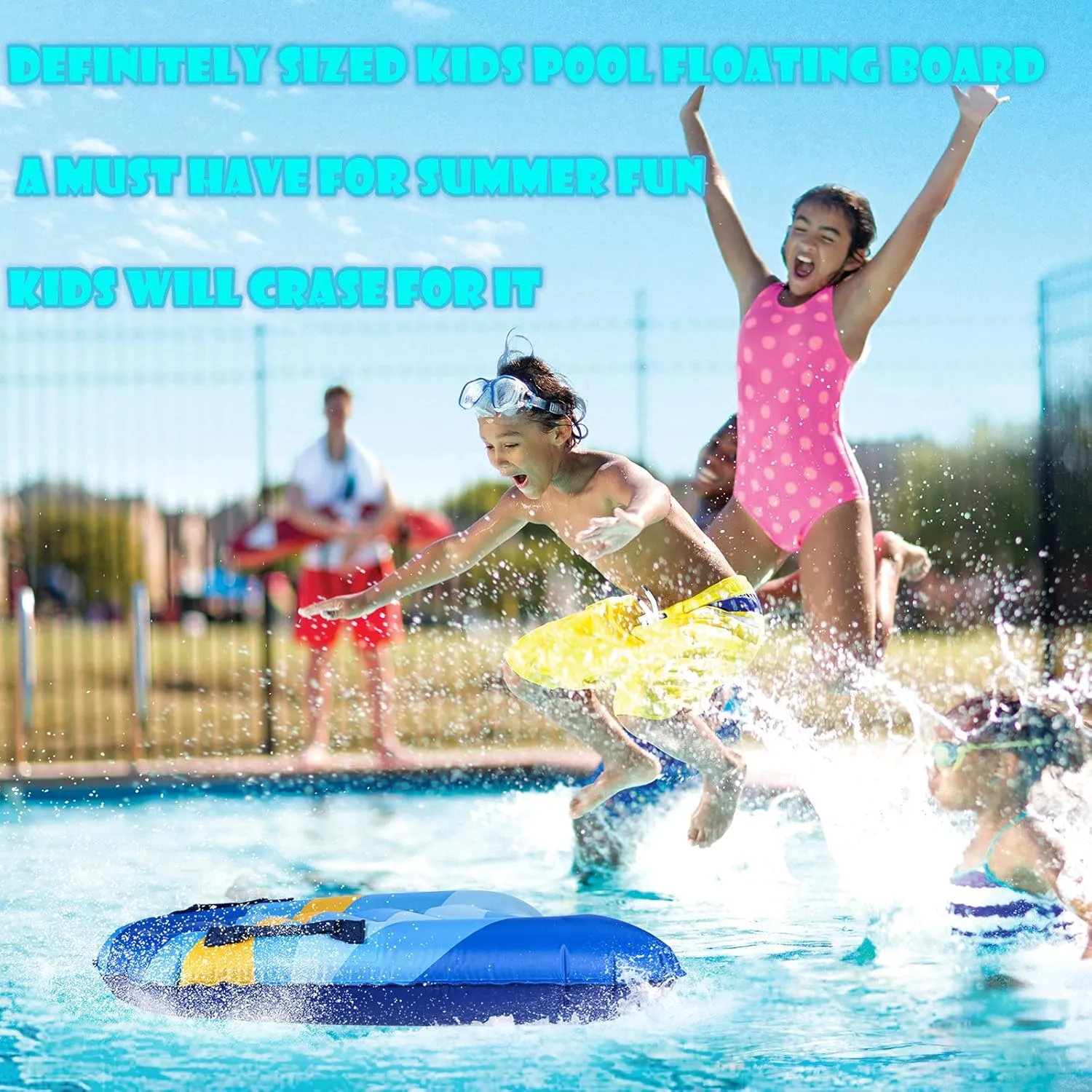 Inflatable Boogy Boards for Beach Travel Toys, 30” Cavas Slip Slide Water Park Body Surfing Board with Handles, Summer Fun Water Pool Game Toys for Kids 4,8,12 Ages Dark-Geometry