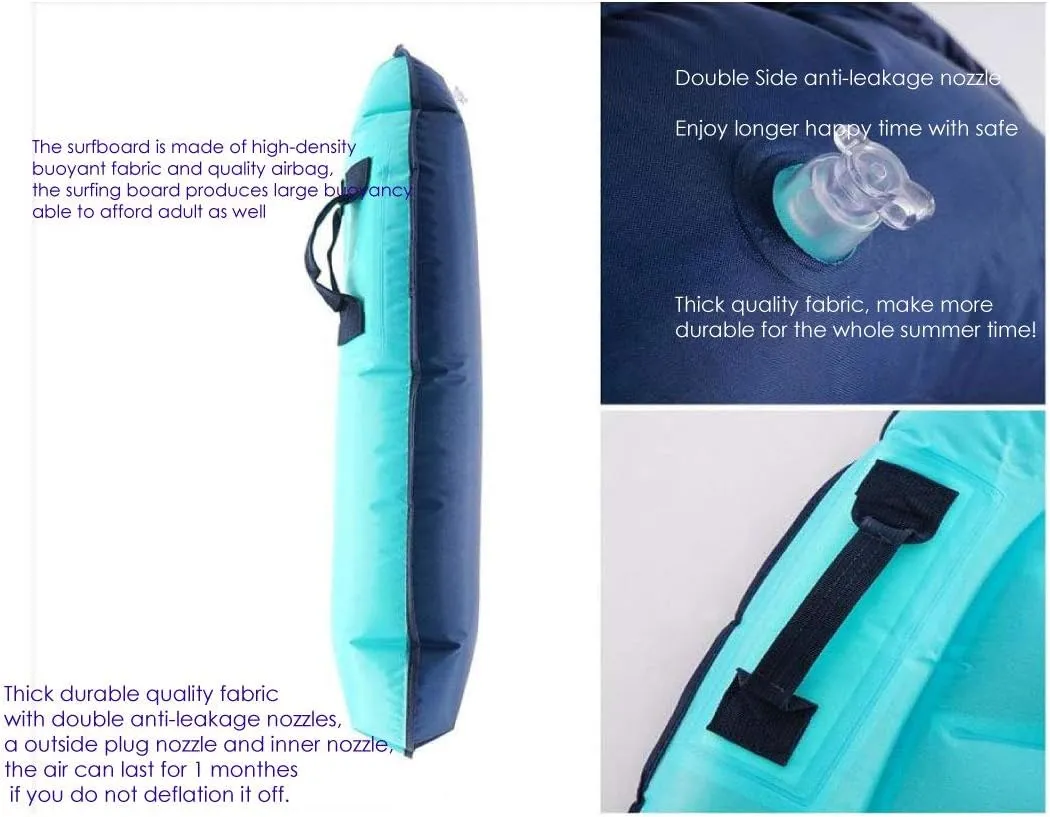 Inflatable Boogy Boards for Beach Travel Toys, 30” Cavas Slip Slide Water Park Body Surfing Board with Handles, Summer Fun Water Pool Game Toys for Kids 4,8,12 Ages Dark-Geometry