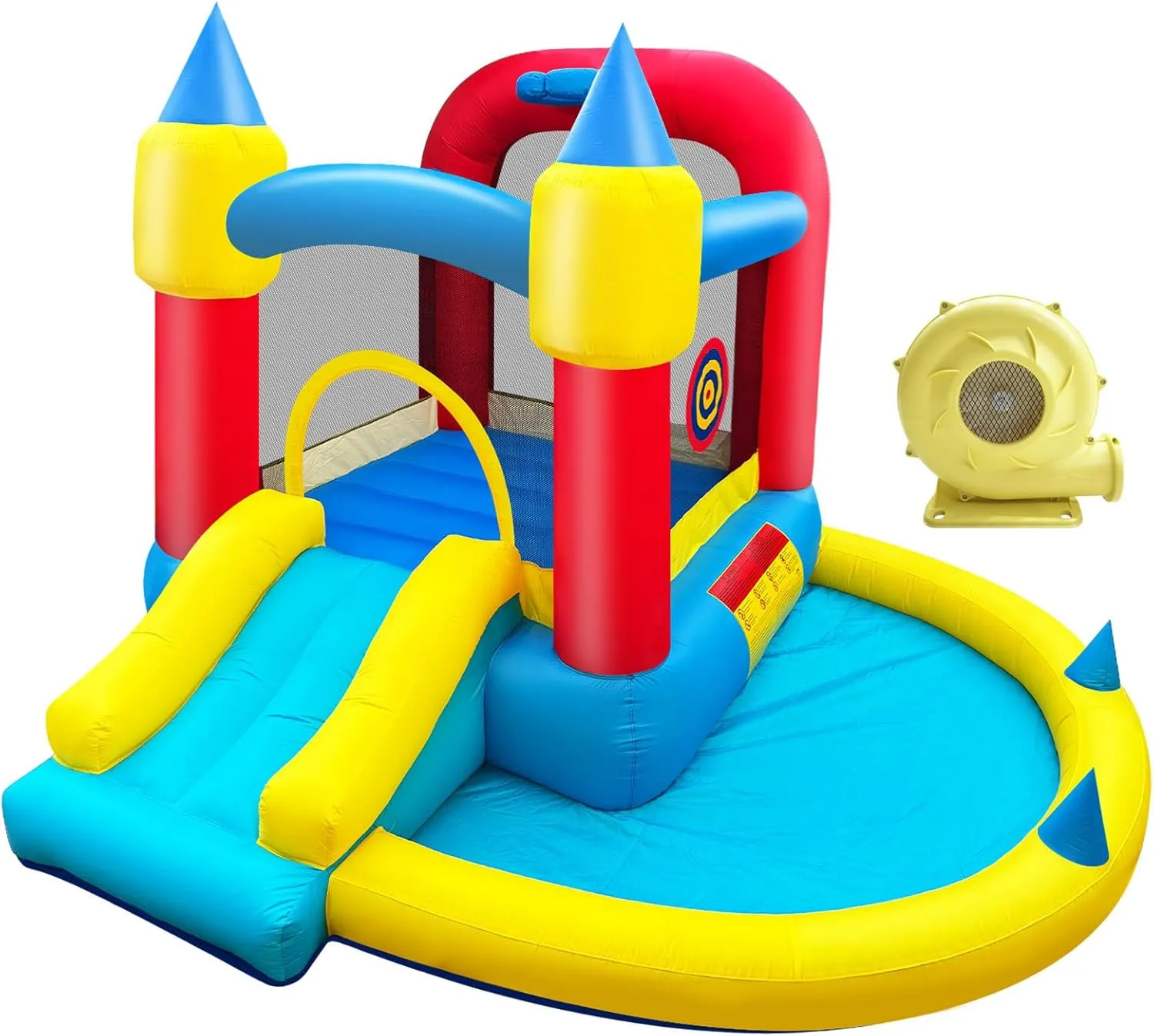Inflatable Bounce House with Blower for Kids 3-10,Bounce House,Outdoor and Indoor Party Jumping Castle with Slide,116x103x74'' Toddlers Bouncer with Ball Pit