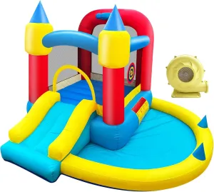Inflatable Bounce House with Blower for Kids 3-10,Bounce House,Outdoor and Indoor Party Jumping Castle with Slide,116x103x74'' Toddlers Bouncer with Ball Pit