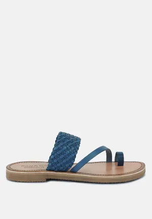 isidora braided leather flat sandal by London Rag