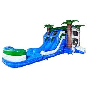 Island Thunder Dual Lane Bounce House with Slide (Wet/Dry)