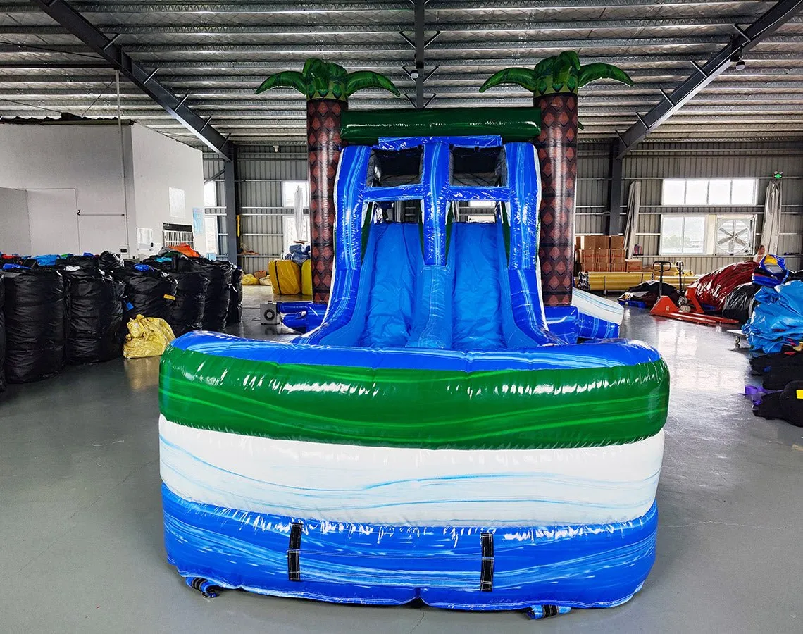 Island Thunder Dual Lane Bounce House with Slide (Wet/Dry)