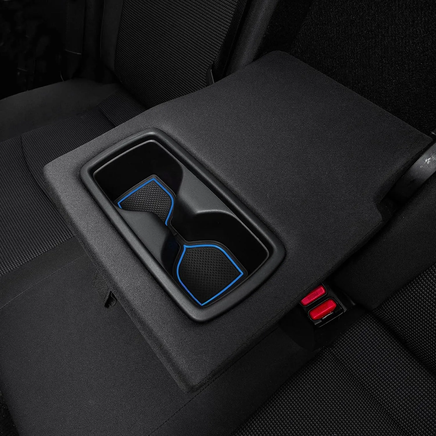 JDMCAR Liner Accessories Compatible with Toyota RAV4 2019-2024 2025 and 2021-2025 RAV4 Prime, Custom Fit Cup Holder, Center Console, and Door Pockets Inserts Kit (Blue Trim) - 15 PC Set