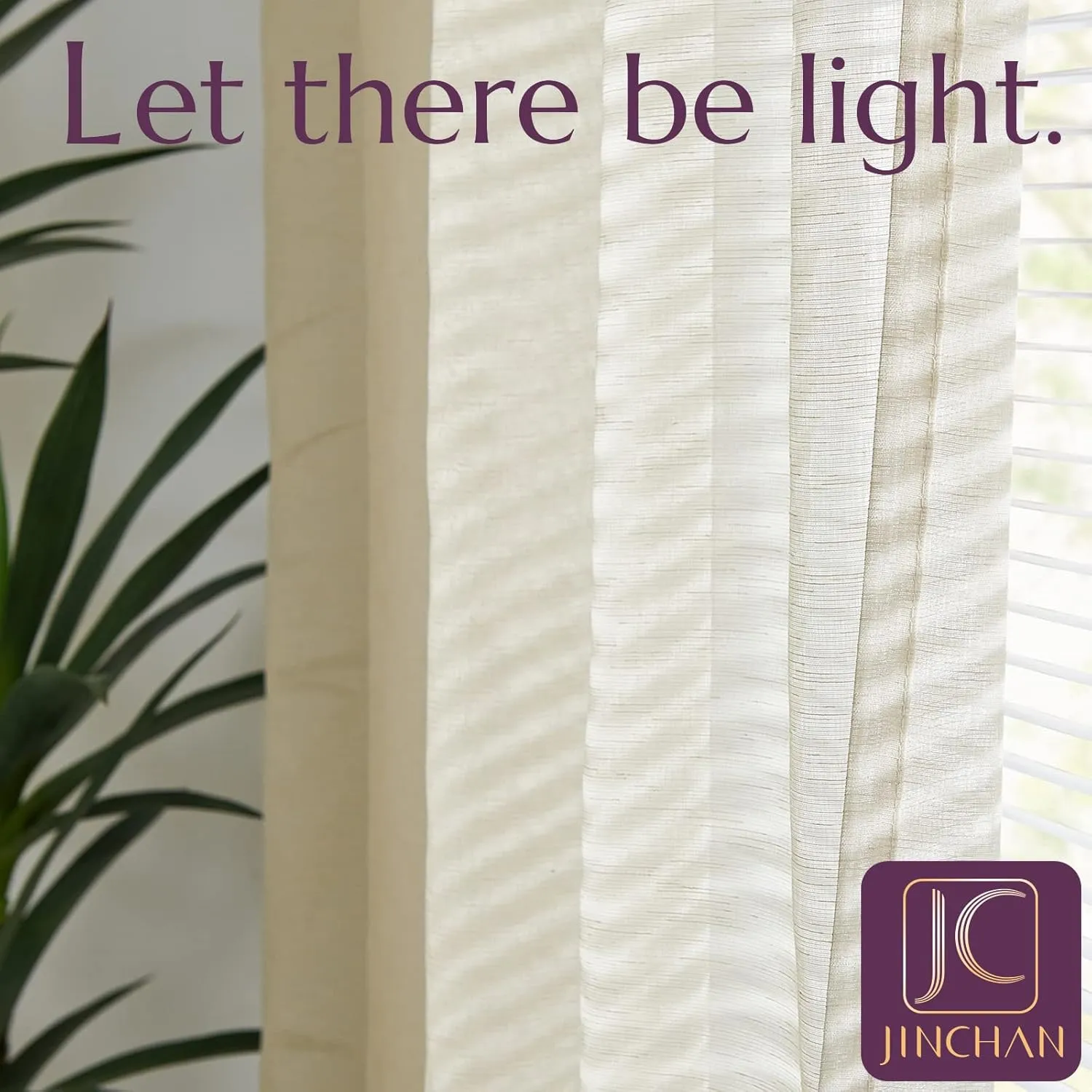 jinchan Linen Blend Sheer Curtains for Living Room 84 Inches Long, Taupe Voile Linen Curtains for Bedroom, Light Filtering Farmhouse Window Drapes, Open Weave Drapes Sets Rod Pocket, 2 Panels Taupe