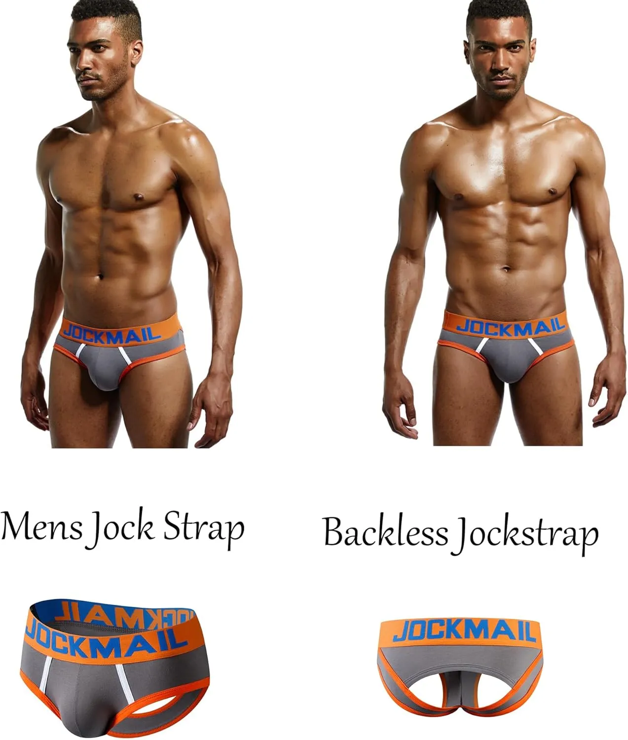JOCKMAIL Men's Jockstrap Cotton Comfortable Butt-Flaunting Men's Thong Jock Strap Bottomless Mens Backless Underwear