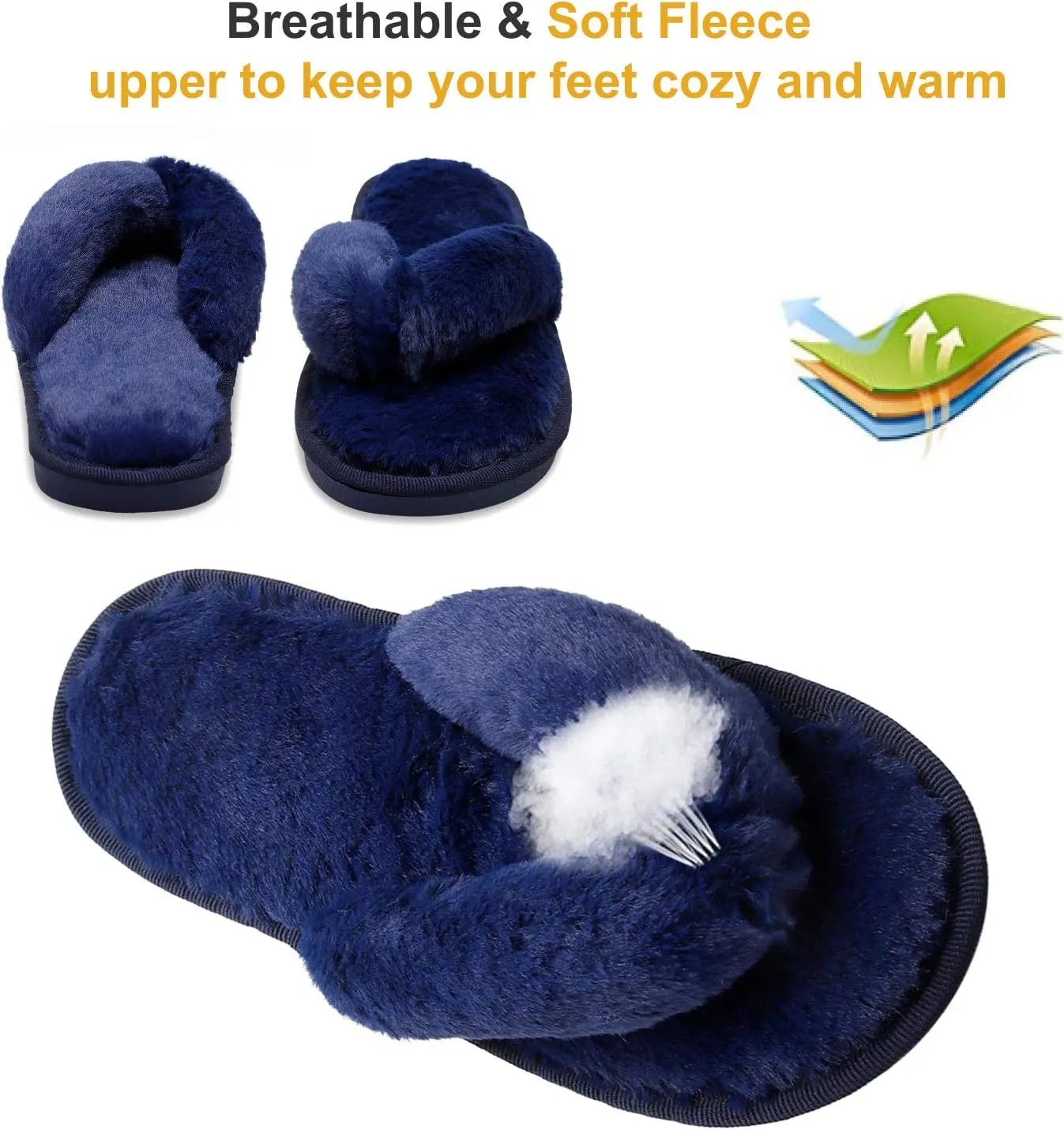 JOINFREE Women's Bedroom Slippers Comfort Four Season Classy Indoor Spa Slide Shoes