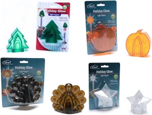 Jokari Holiday Themed Clip On Window Candle Toppers for Electric, Battery or Solar Operated Candles (Bundle)