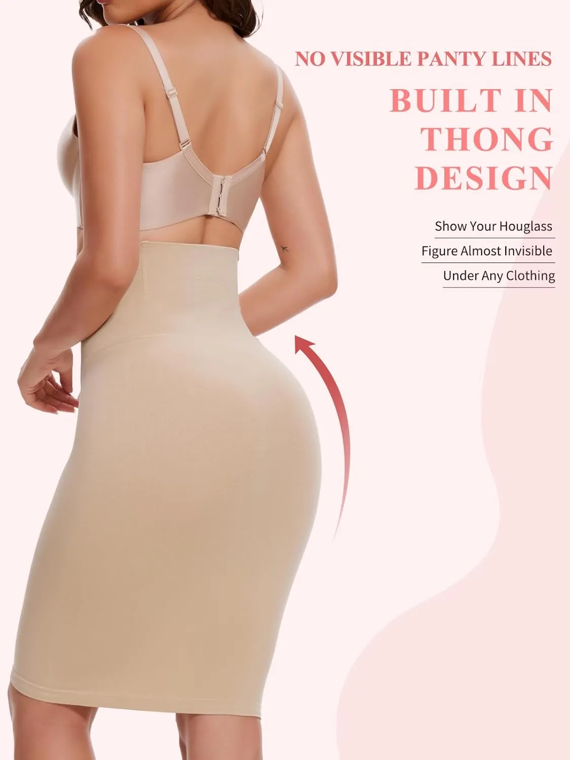 JOYSHAPER Shapewear Slip for Under Dresses Half Slip Tummy Control Dress Seamless Skirt Slip Body Shaper