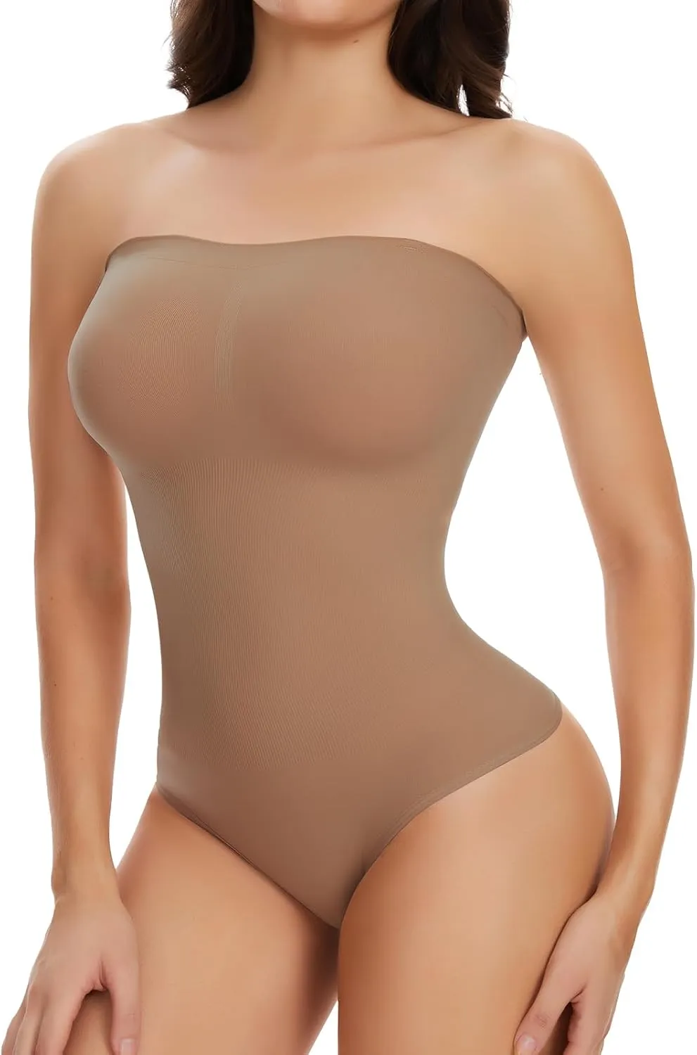 JOYSHAPER Strapless Shapewear for Women Tummy Control Bodysuit Seamless Sculpting Thong Body Shaper