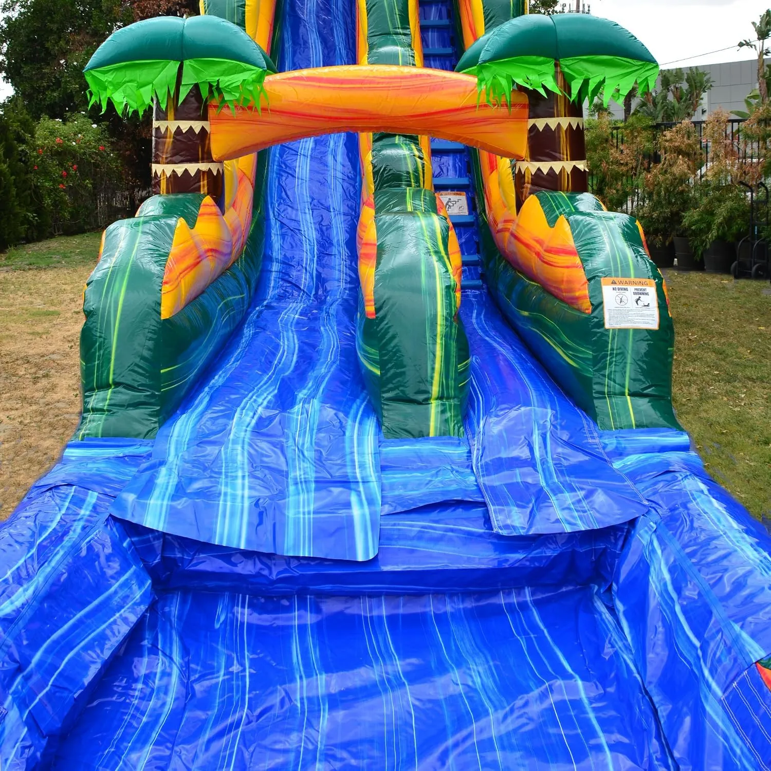 JumpOrange 19’ Cali Palms Commercial Grade Water Slide with Detachable Deep Pool for Kids and Adults (with Blower), Outdoor Indoor, Wet Dry Use, Tall Waterslide Inflatable