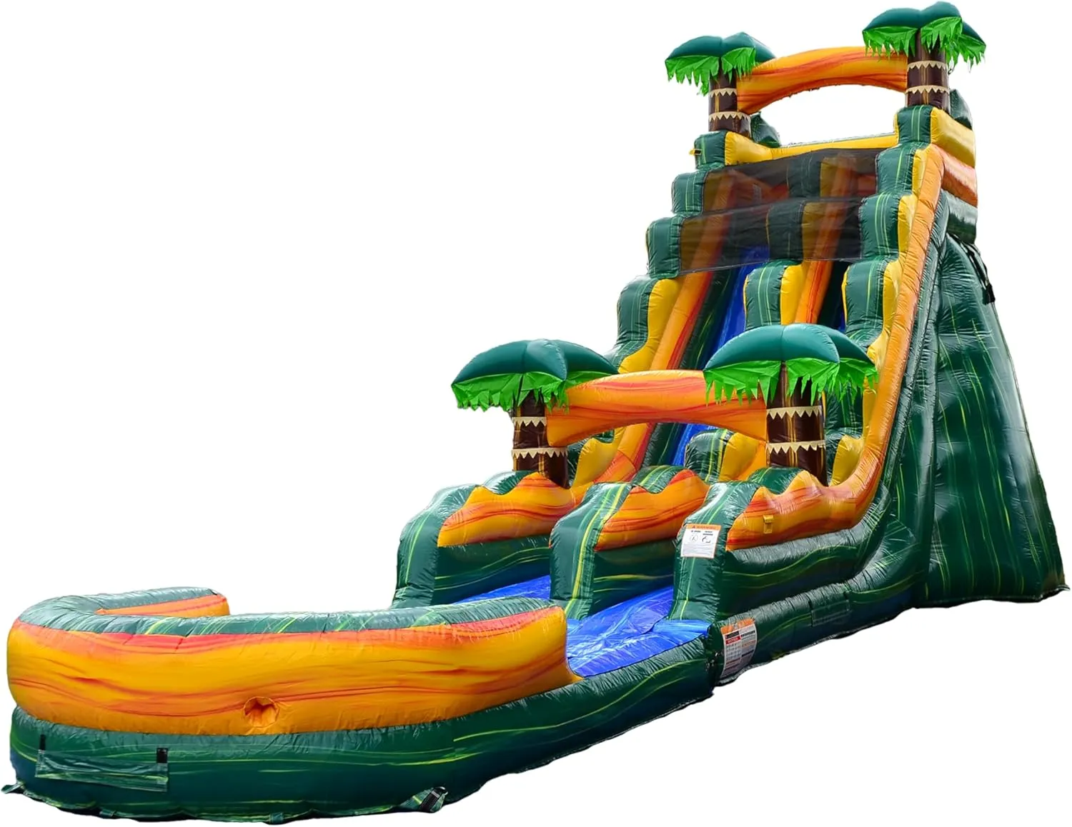 JumpOrange 19’ Cali Palms Commercial Grade Water Slide with Detachable Deep Pool for Kids and Adults (with Blower), Outdoor Indoor, Wet Dry Use, Tall Waterslide Inflatable