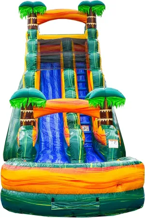 JumpOrange 19’ Cali Palms Commercial Grade Water Slide with Detachable Deep Pool for Kids and Adults (with Blower), Outdoor Indoor, Wet Dry Use, Tall Waterslide Inflatable