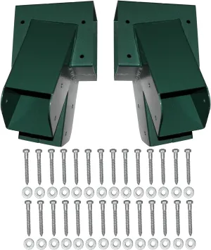Jungle Gym Kingdom 2 Pack Swing Set Brackets – Premium, Heavy Duty, Steel A-Frame Bracket w/ Hardware - Includes Wood Screws & Washers