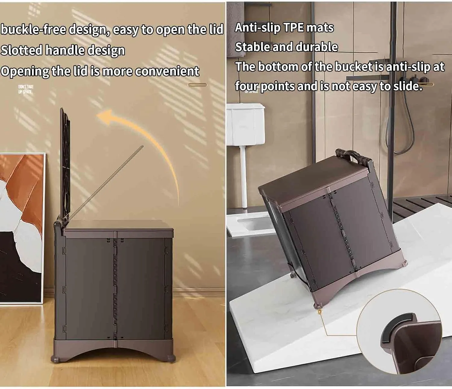 JUSHZ Camping Toilet Portable Toilets for Adults Portable Toilet Bags Bucket for Home Indoor Elderly Bedside Foldable Portable Outdoor Emergency Supplies for Cars Travel