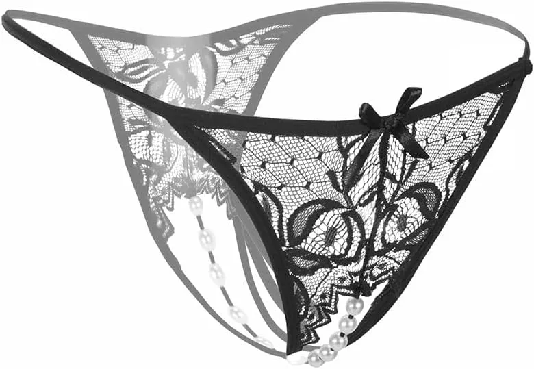 Justgoo Womens Lace G-String Thongs Panties Underwear Low Rise T-Back Underpants Pack of 1-5