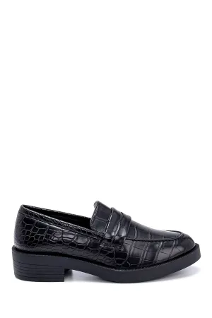 Kadın Kroko Desenli Loafer