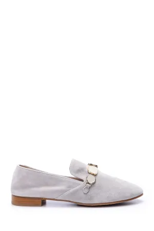 Kadın Taşlı Süet Loafer