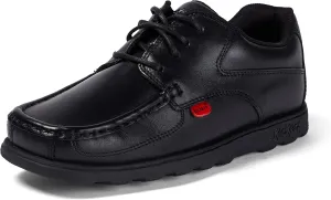 Kickers Boy's Fragma Lace Up Black Leather Shoes