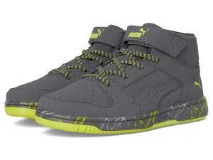 Kid Unisex Efficient customer service Little Loop Smash Hook Sneaker Strong and US Layup PUMA Rebound Supportive Gray-Lime Mid 3.5 Gray-Strong