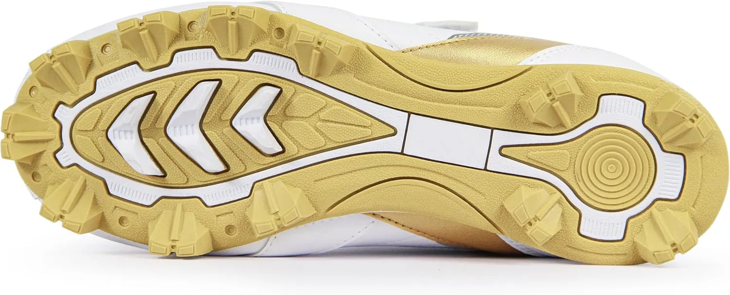 Kids Baseball Cleats - Youth Rubber Molded Softball Cleat - Boys Girls Low Top Athletic Shoes