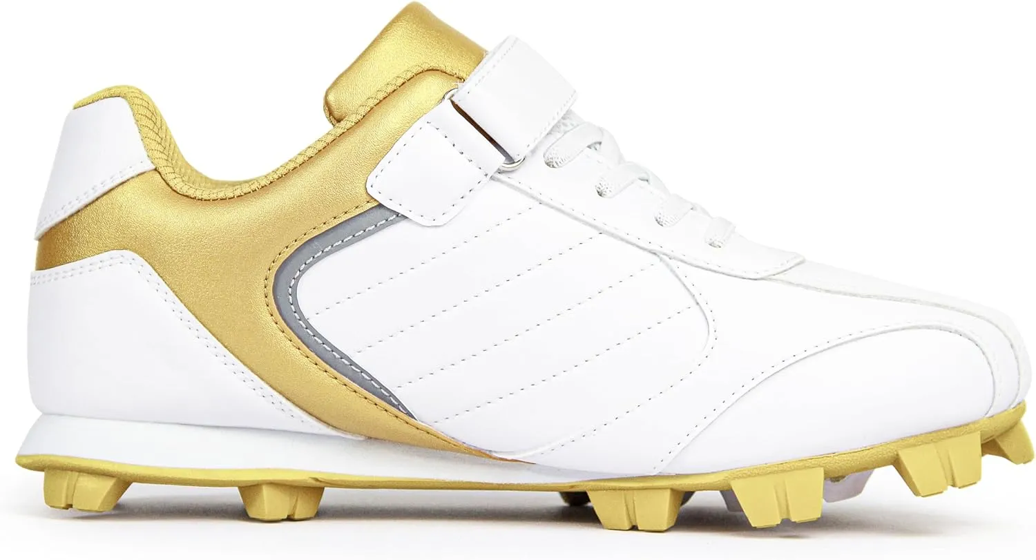 Kids Baseball Cleats - Youth Rubber Molded Softball Cleat - Boys Girls Low Top Athletic Shoes