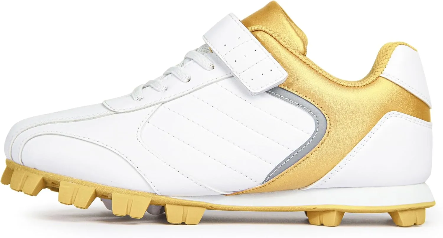Kids Baseball Cleats - Youth Rubber Molded Softball Cleat - Boys Girls Low Top Athletic Shoes