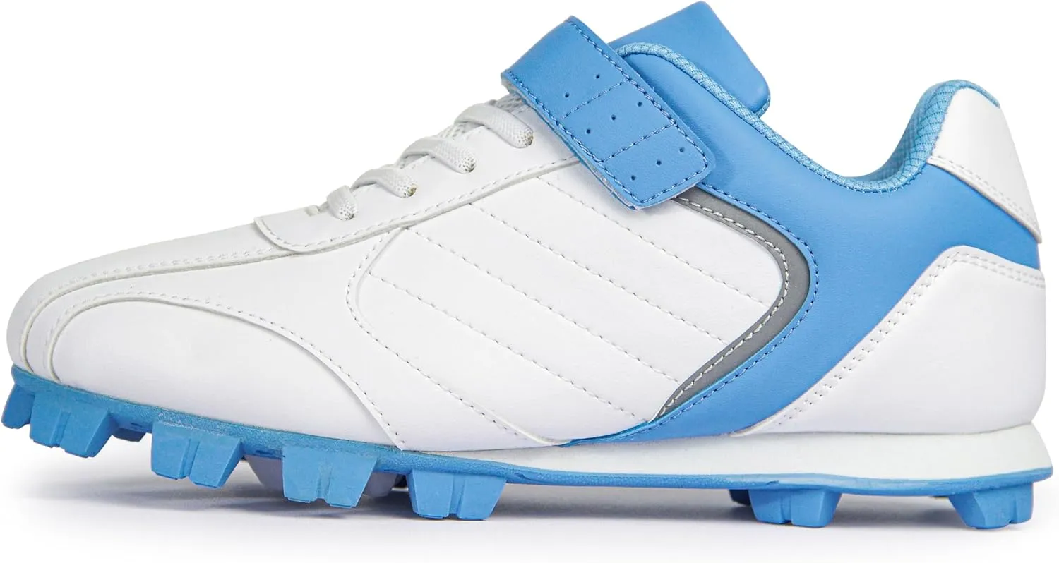 Kids Baseball Cleats - Youth Rubber Molded Softball Cleat - Boys Girls Low Top Athletic Shoes