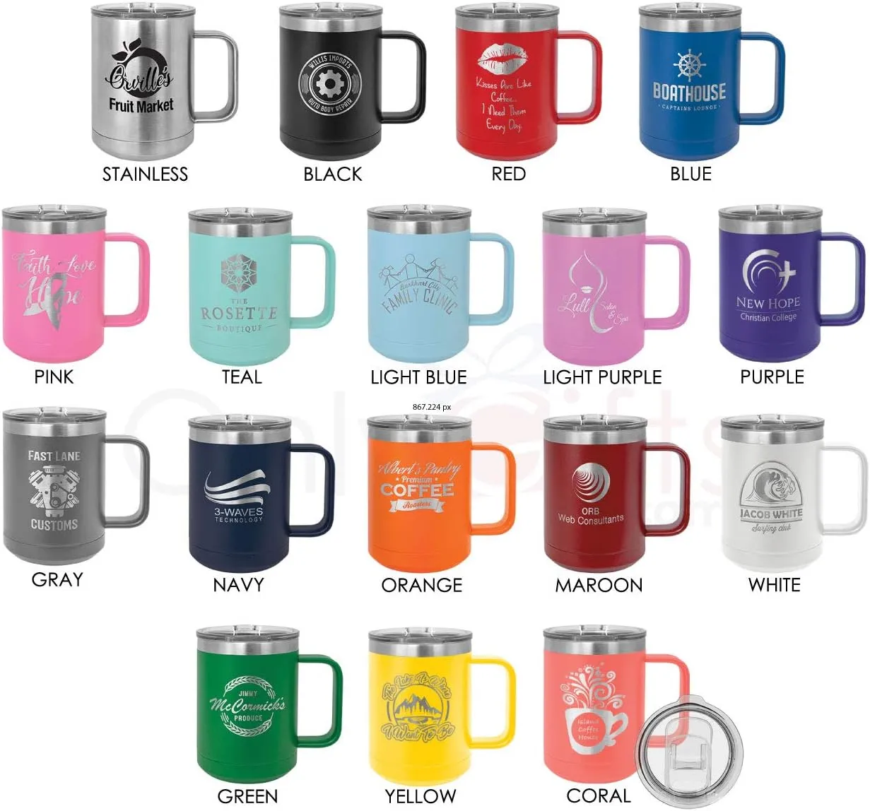 King Of The Grill GRAY 15 oz Coffee Cup w/Slide Top Lid | Insulated Travel Coffee Mug | BBQ & Grilling Gift Idea For Men Who Have Everything, Dad & Grandpa | Compare To Yeti Rambler | ONLYGIFTS.COM