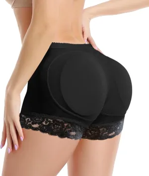 KIWI RATA Womens Seamless Butt Lifter Padded Lace Panties Enhancer Underwear