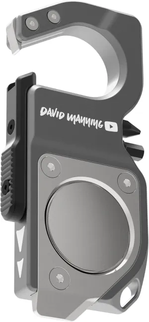 KONDOR BLUE x David Manning | EDC Clip Tool | Multi-Tool with AirTag Holder, Magnetic Bit Storage, Flathead/Box Cutter, Bottle opener, & Fidgetable | Space Gray