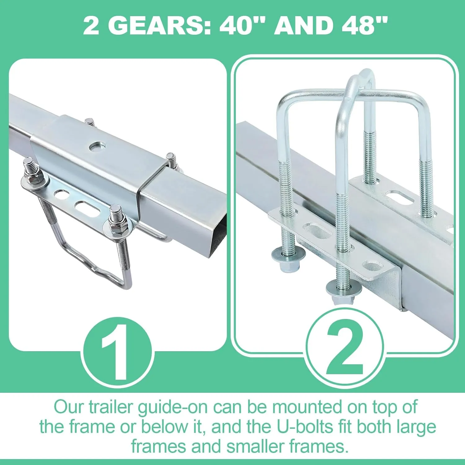 KUAFU Boat Trailer Guide Poles with PVC Pipes for Ski Boat Fishing Boat or Sailboat Trailer Compatible with Frames up to 3" w x 4-1/4" H