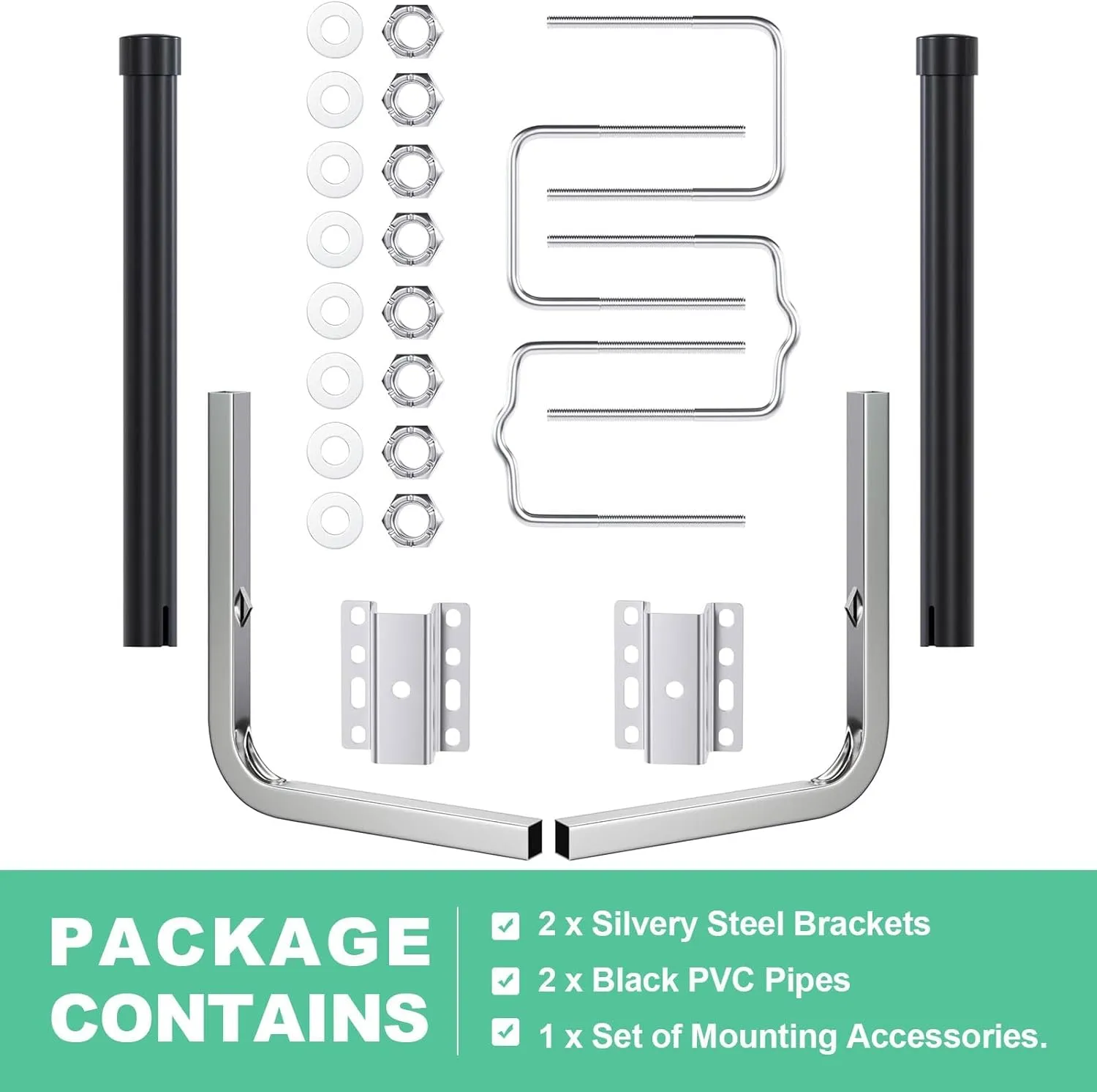 KUAFU Boat Trailer Guide Poles with PVC Pipes for Ski Boat Fishing Boat or Sailboat Trailer Compatible with Frames up to 3" w x 4-1/4" H
